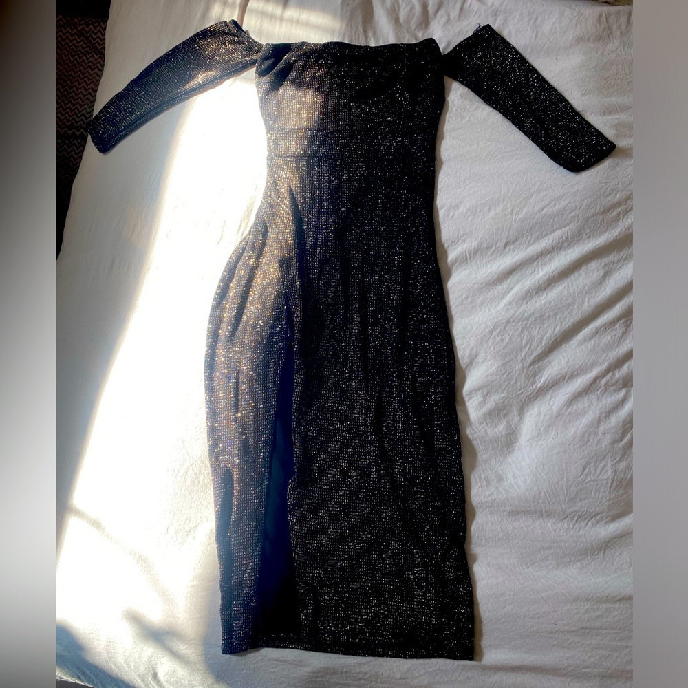 Off the shoulder dress with slit on the side AKIRA CHICAGO